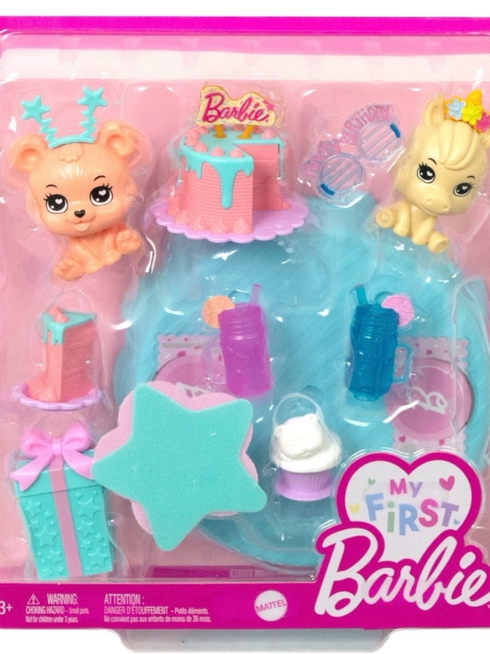 Barbie Pink & Turquoise Mini Tea Party Playset with Pets